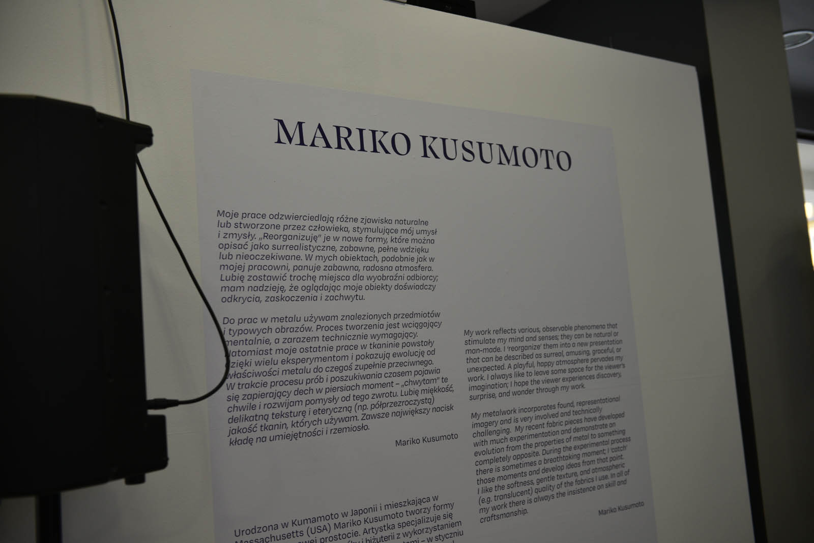 Niezwykła biżuteria  Mariko Kusomoto w Galerii Ring