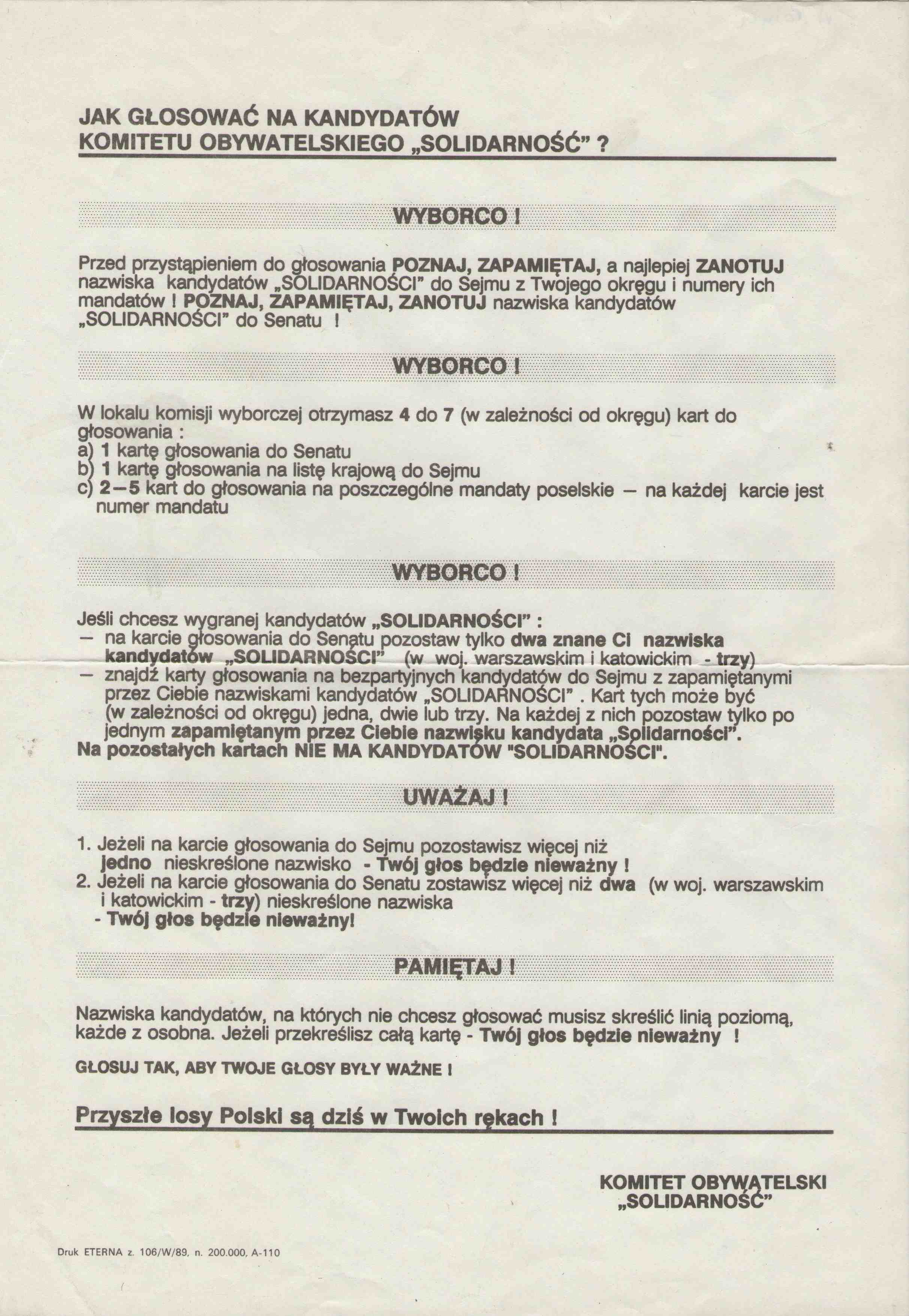 35 lat temu odbyła się pierwsza tura wyborów kontraktowych	