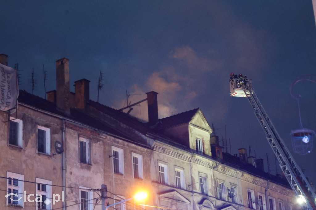 Pożar na poddaszu kamienicy przy Dmowskiego