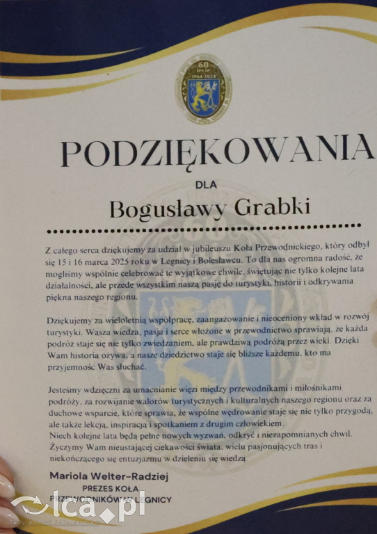 60-lecie Koła Przewodników PTTK w Legnicy