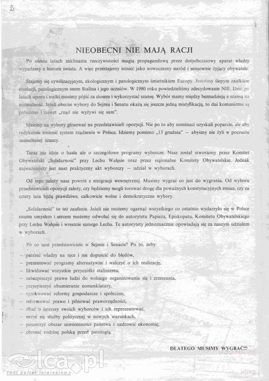 Plakaty, ulotki i wycinki prasowe z 1989 roku