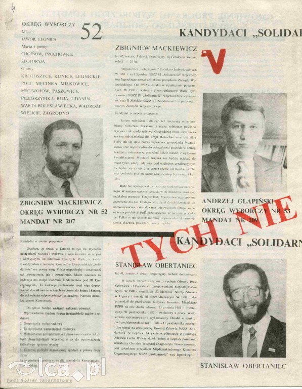 Plakaty, ulotki i wycinki prasowe z 1989 roku