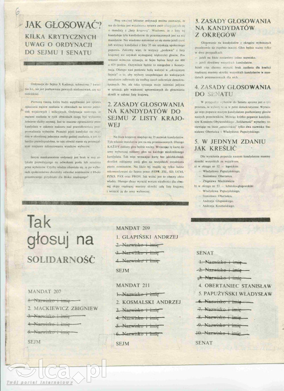 Plakaty, ulotki i wycinki prasowe z 1989 roku