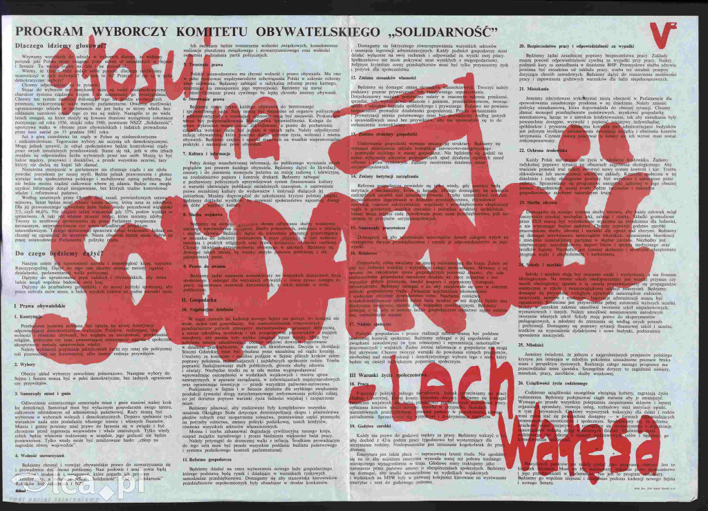 Plakaty, ulotki i wycinki prasowe z 1989 roku