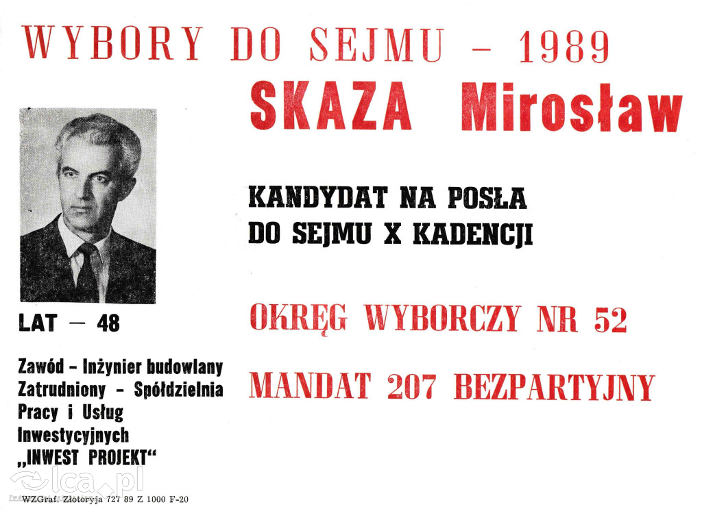 Plakaty, ulotki i wycinki prasowe z 1989 roku