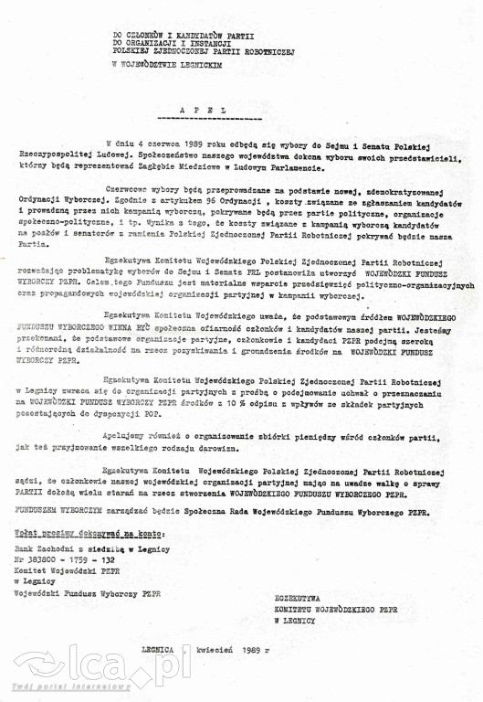 Plakaty, ulotki i wycinki prasowe z 1989 roku