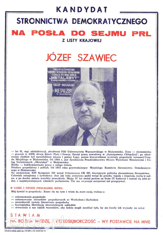 Plakaty, ulotki i wycinki prasowe z 1989 roku