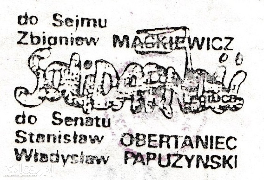 Plakaty, ulotki i wycinki prasowe z 1989 roku