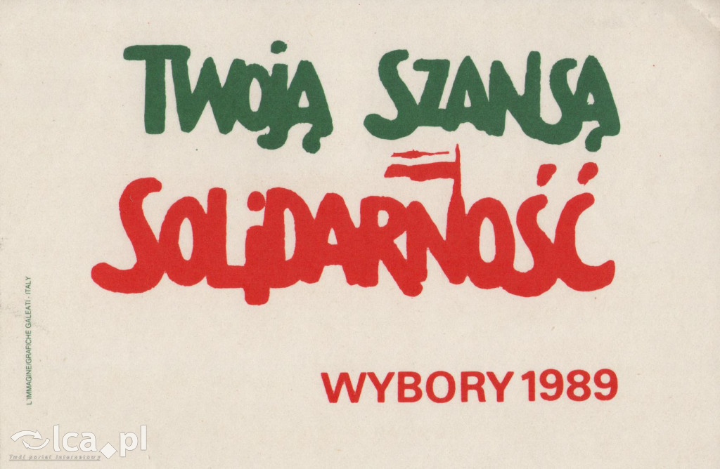 Plakaty, ulotki i wycinki prasowe z 1989 roku