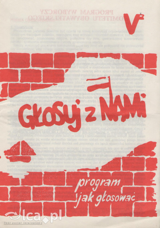 Plakaty, ulotki i wycinki prasowe z 1989 roku