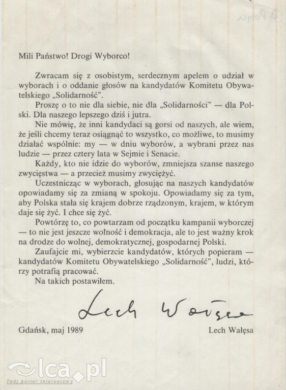Plakaty, ulotki i wycinki prasowe z 1989 roku