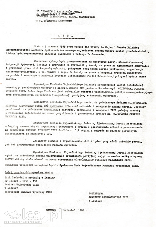 Plakaty, ulotki i wycinki prasowe z 1989 roku