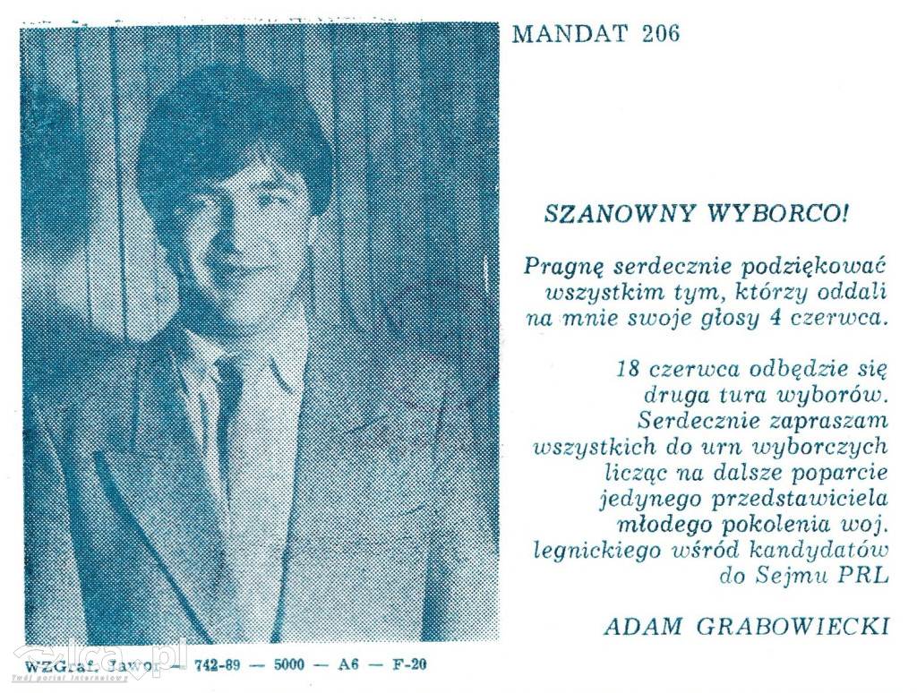 Plakaty, ulotki i wycinki prasowe z 1989 roku