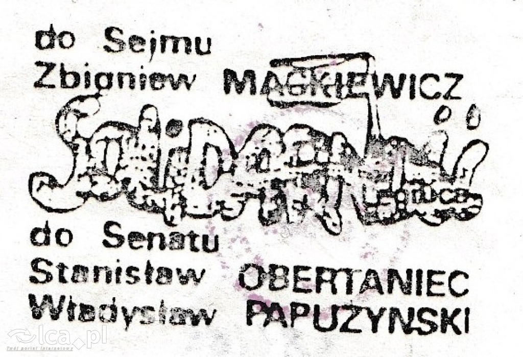 Plakaty, ulotki i wycinki prasowe z 1989 roku