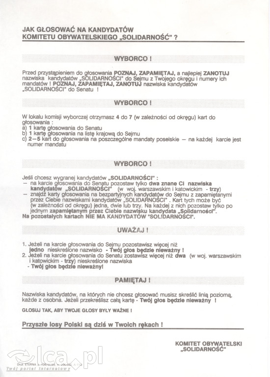 Plakaty, ulotki i wycinki prasowe z 1989 roku