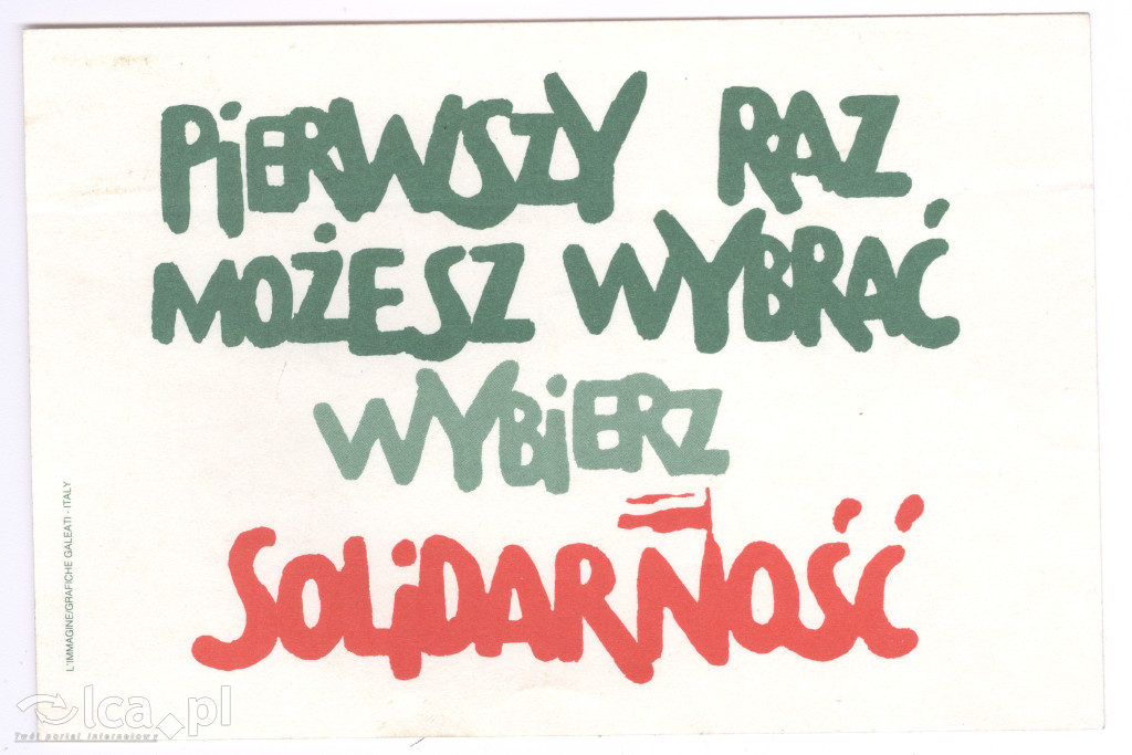 Plakaty, ulotki i wycinki prasowe z 1989 roku