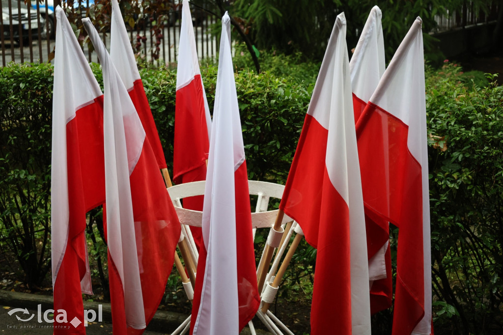 Złożenie kwiatów pod tablicą Szarych Szeregów
