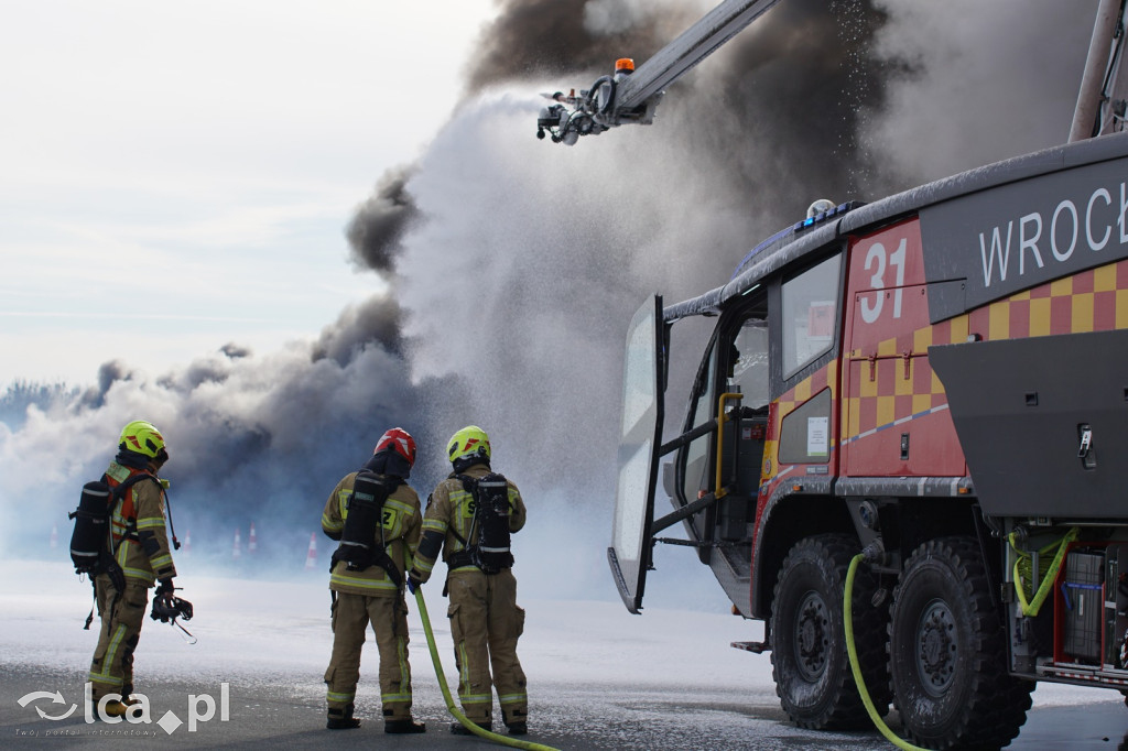 Tak wyglądały ćwiczenia na wrocławskim lotnisku