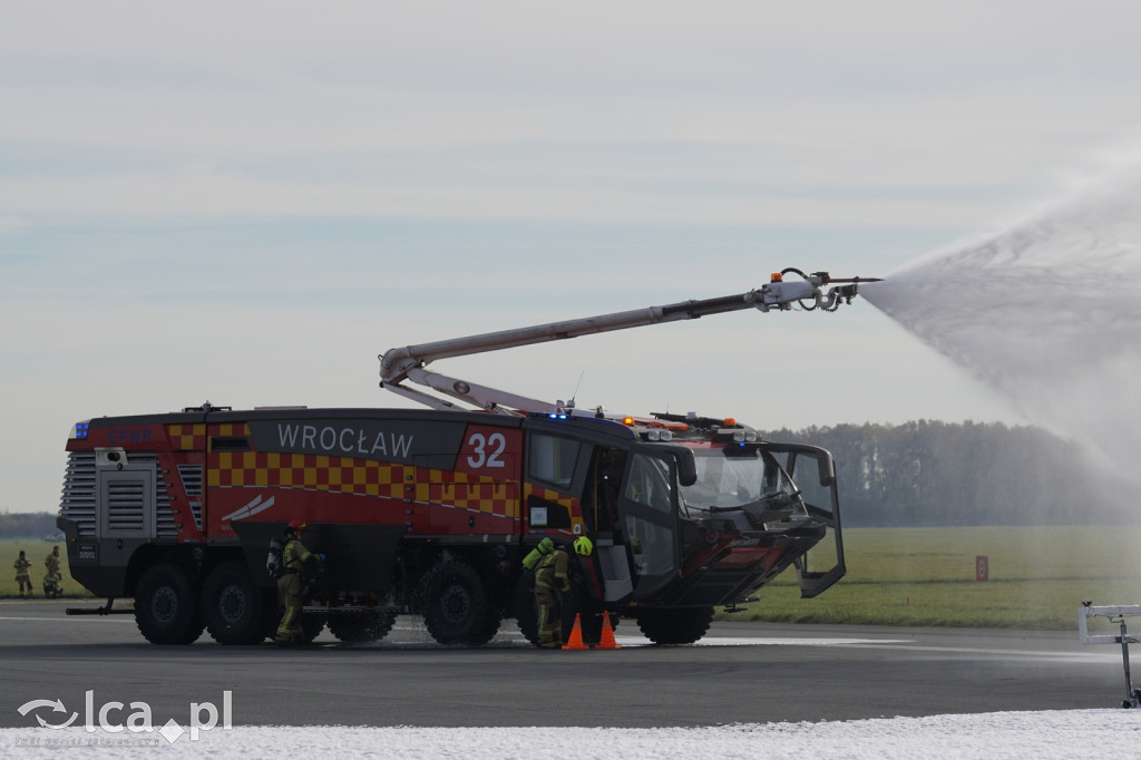 Tak wyglądały ćwiczenia na wrocławskim lotnisku