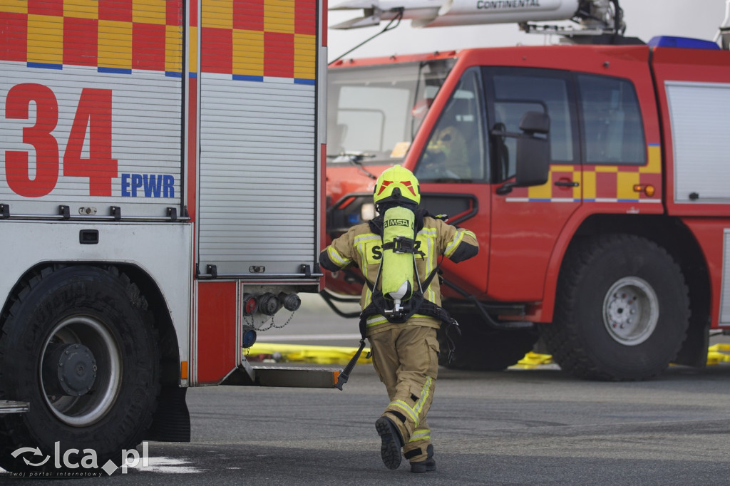 Tak wyglądały ćwiczenia na wrocławskim lotnisku