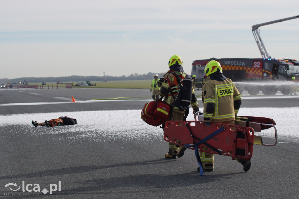 Tak wyglądały ćwiczenia na wrocławskim lotnisku