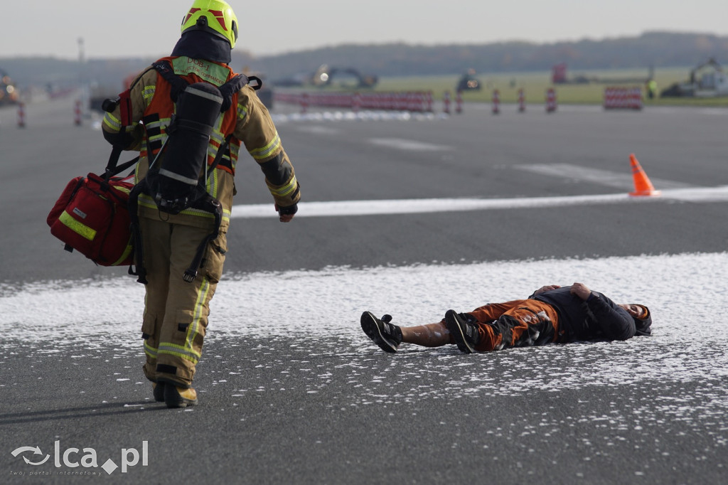 Tak wyglądały ćwiczenia na wrocławskim lotnisku