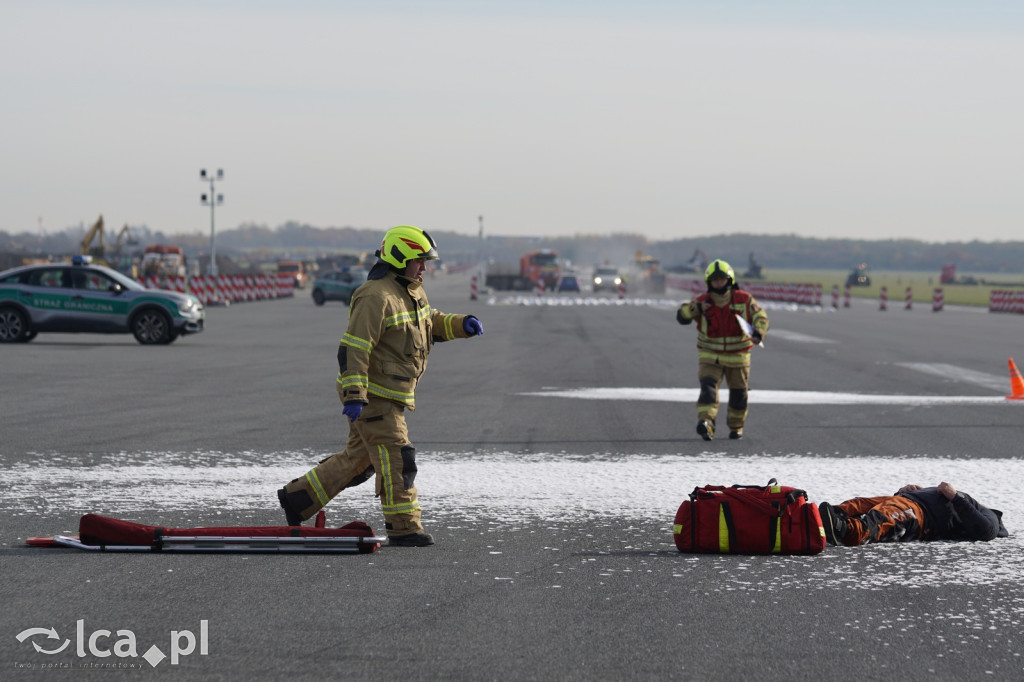 Tak wyglądały ćwiczenia na wrocławskim lotnisku