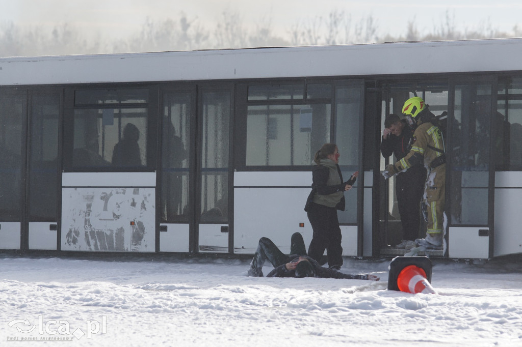 Tak wyglądały ćwiczenia na wrocławskim lotnisku