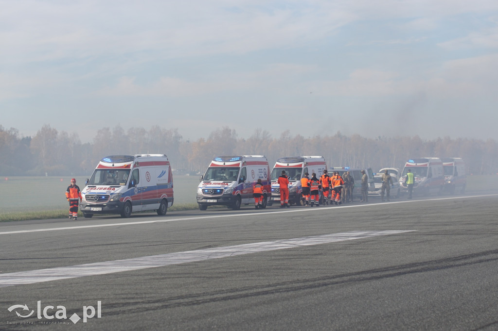Tak wyglądały ćwiczenia na wrocławskim lotnisku