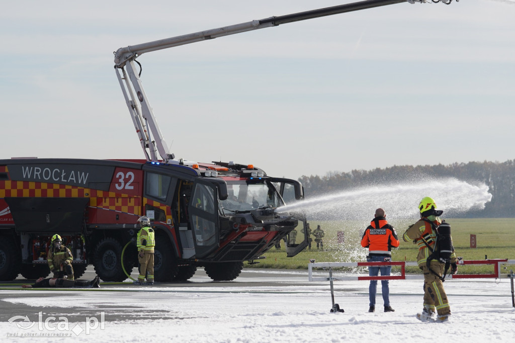 Tak wyglądały ćwiczenia na wrocławskim lotnisku