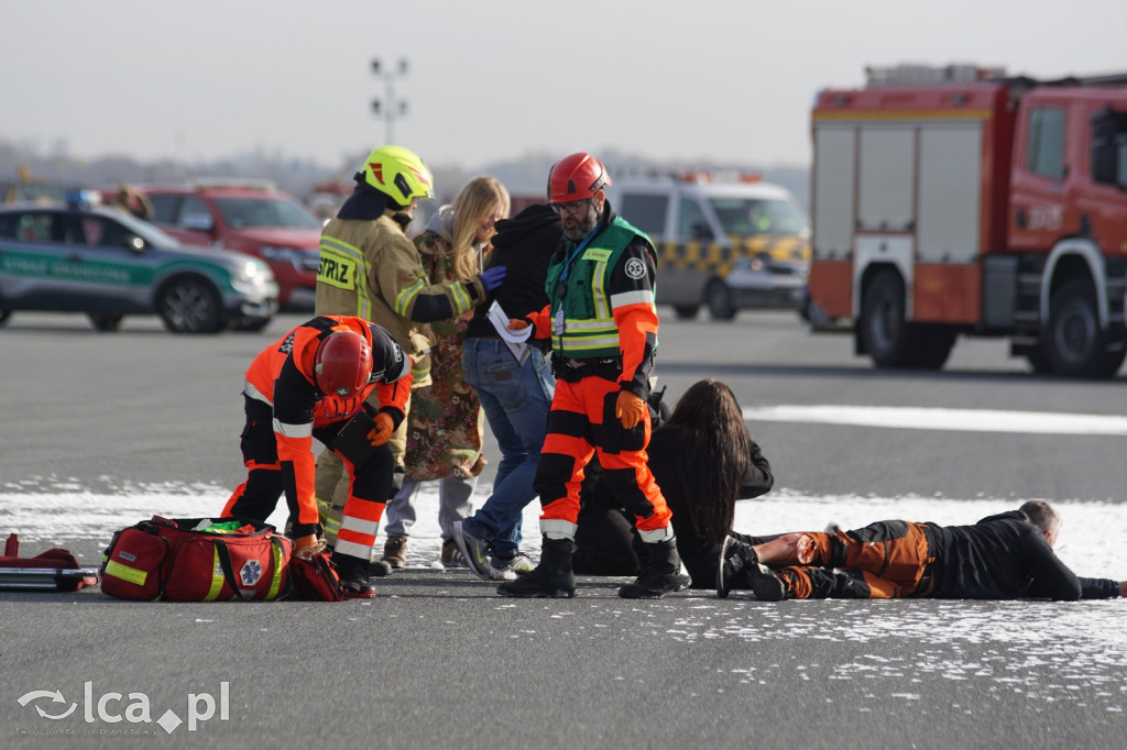 Tak wyglądały ćwiczenia na wrocławskim lotnisku