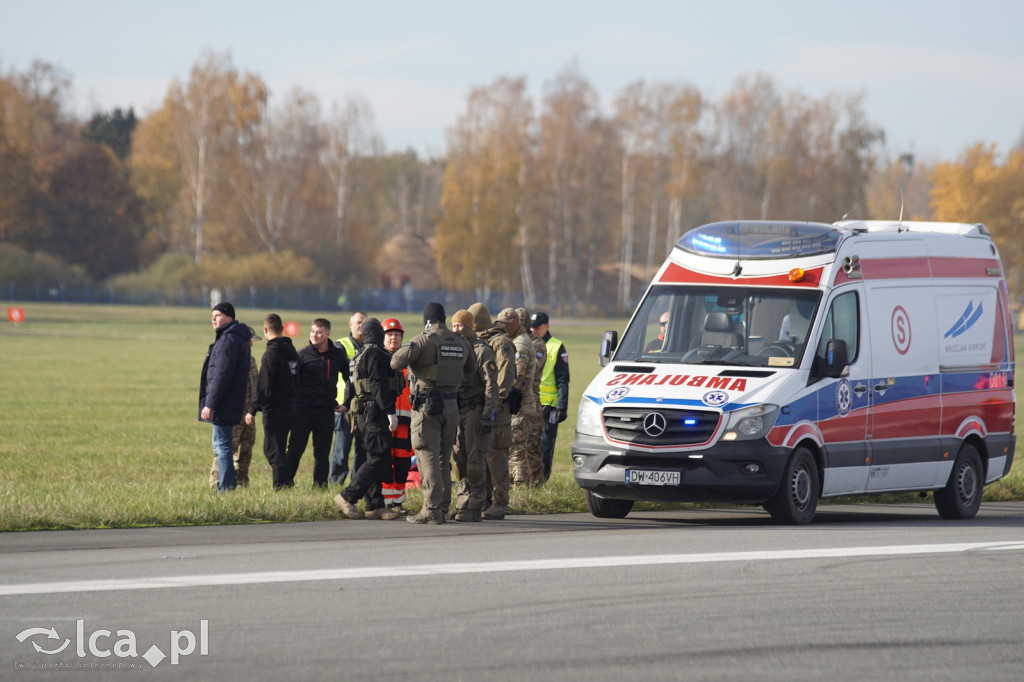Tak wyglądały ćwiczenia na wrocławskim lotnisku