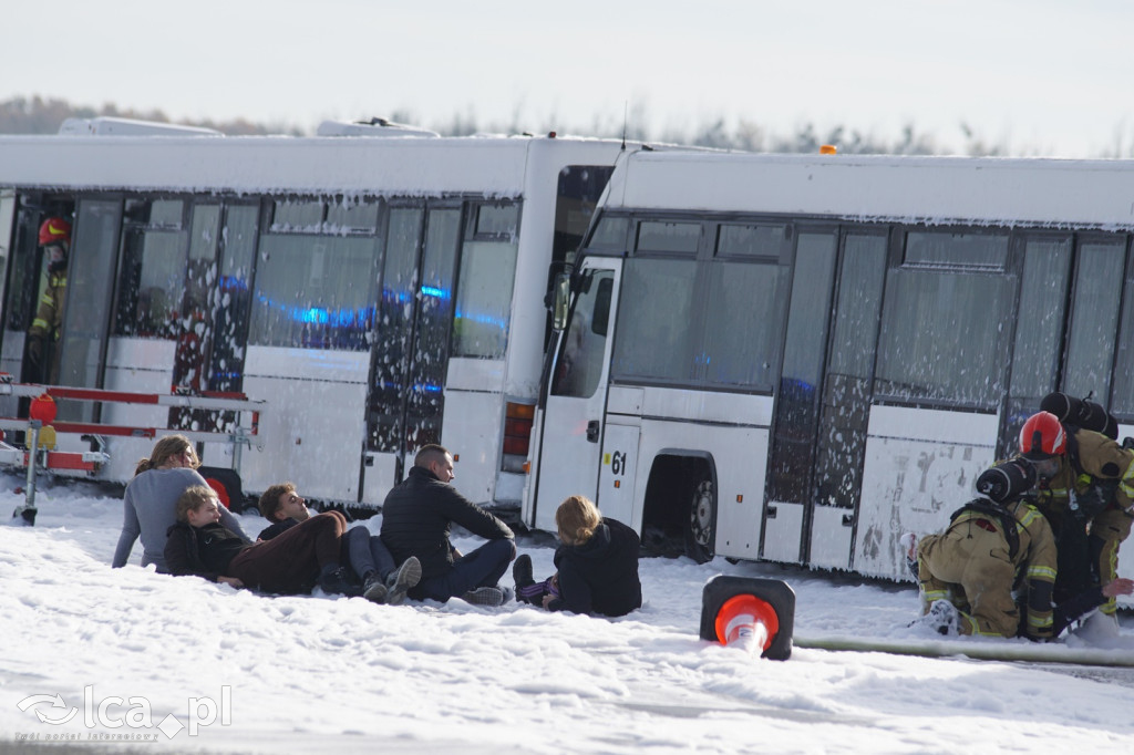 Tak wyglądały ćwiczenia na wrocławskim lotnisku