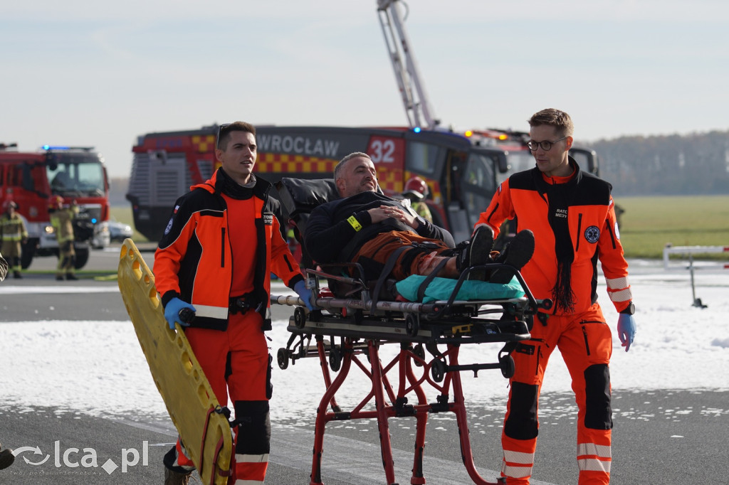 Tak wyglądały ćwiczenia na wrocławskim lotnisku