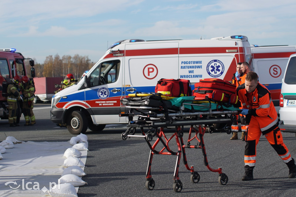 Tak wyglądały ćwiczenia na wrocławskim lotnisku