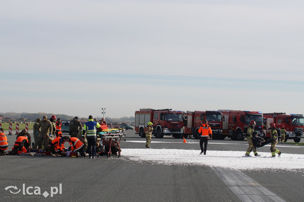 Tak wyglądały ćwiczenia na wrocławskim lotnisku