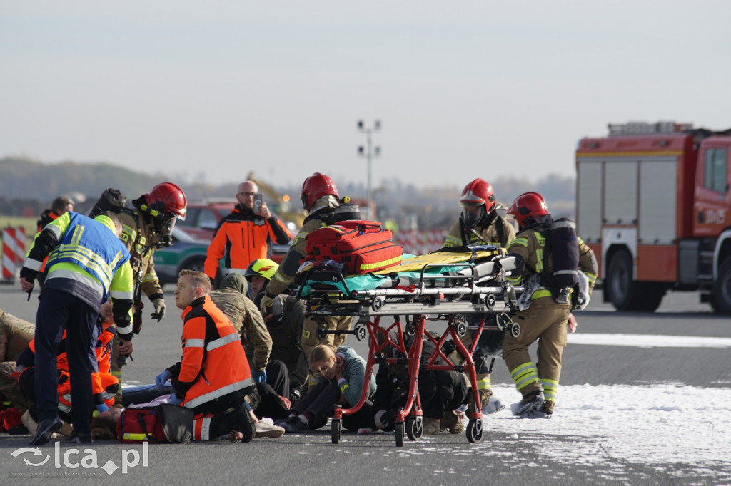 Tak wyglądały ćwiczenia na wrocławskim lotnisku