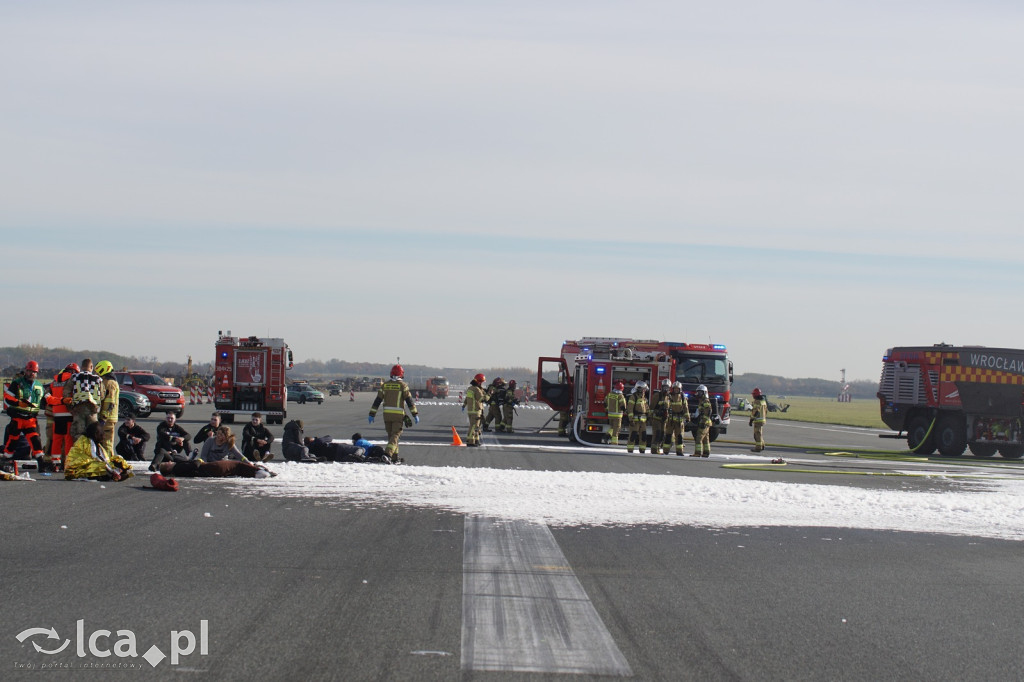 Tak wyglądały ćwiczenia na wrocławskim lotnisku