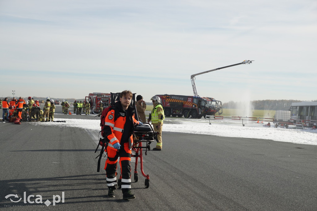 Tak wyglądały ćwiczenia na wrocławskim lotnisku