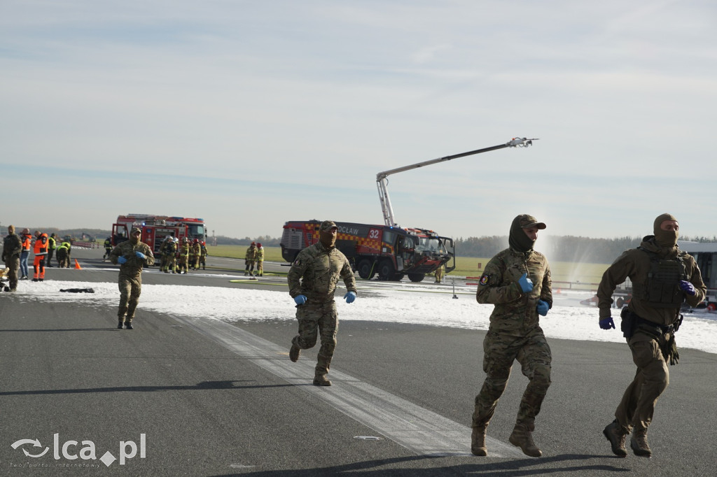Tak wyglądały ćwiczenia na wrocławskim lotnisku
