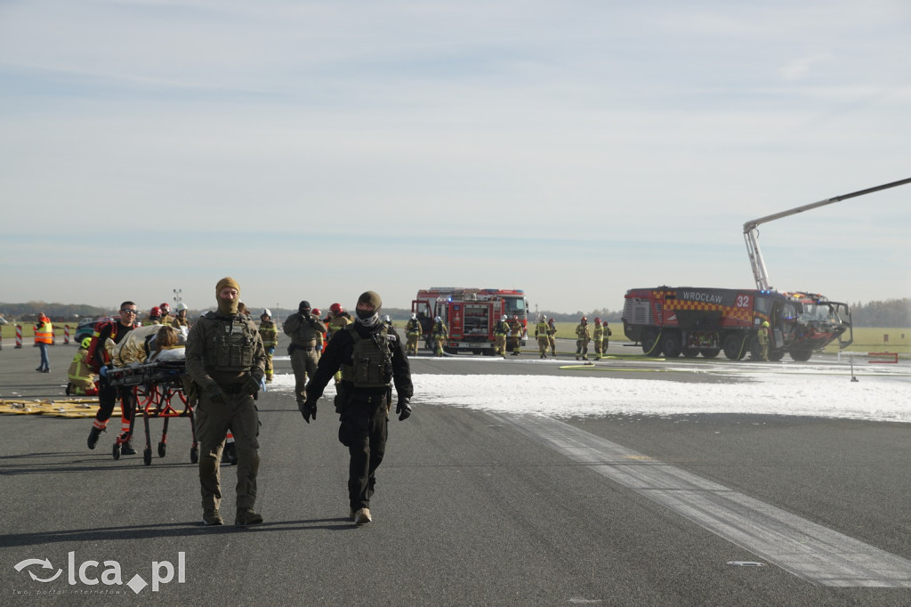 Tak wyglądały ćwiczenia na wrocławskim lotnisku