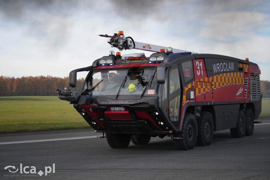 Tak wyglądały ćwiczenia na wrocławskim lotnisku
