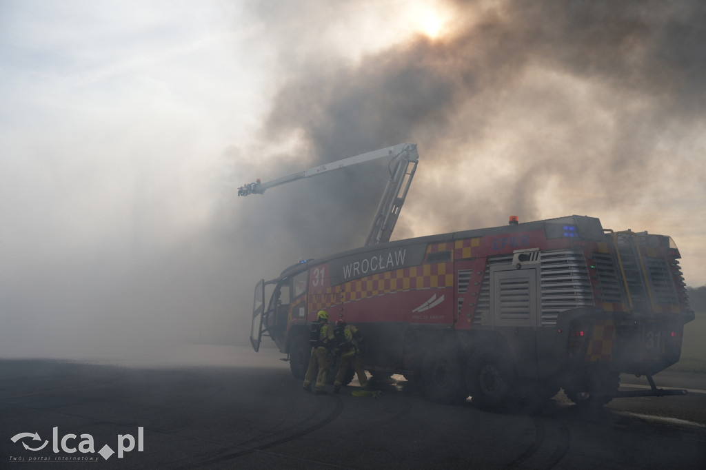 Tak wyglądały ćwiczenia na wrocławskim lotnisku