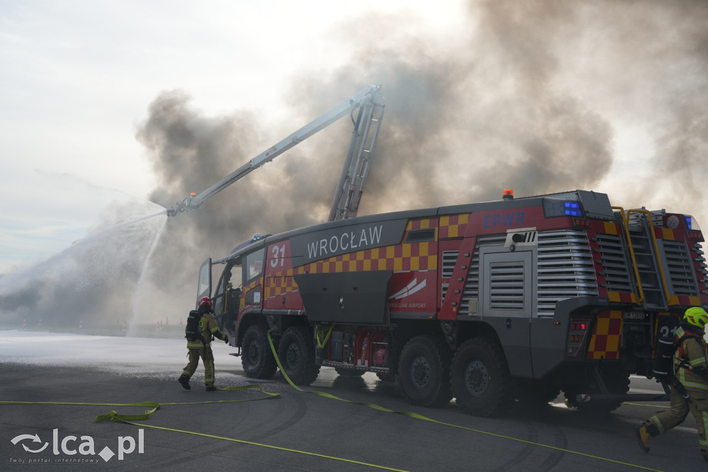 Tak wyglądały ćwiczenia na wrocławskim lotnisku