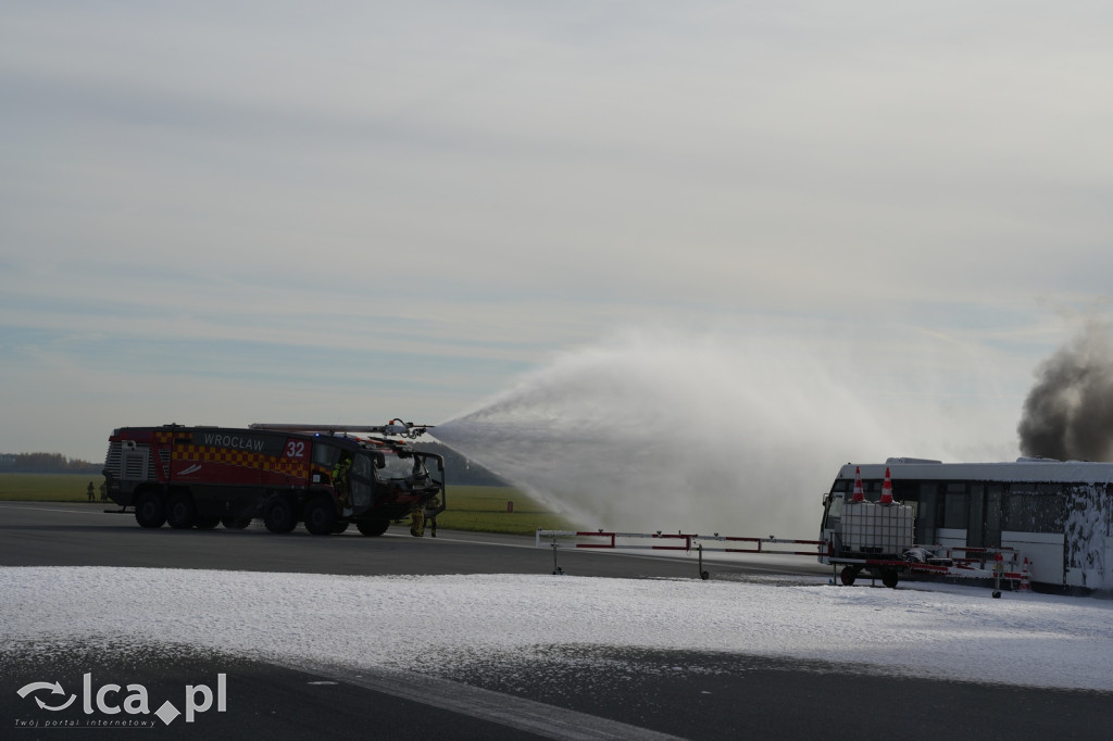 Tak wyglądały ćwiczenia na wrocławskim lotnisku