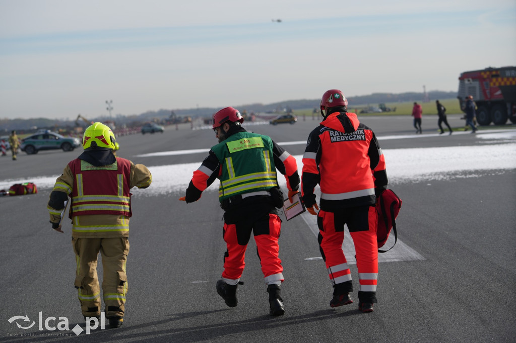 Tak wyglądały ćwiczenia na wrocławskim lotnisku