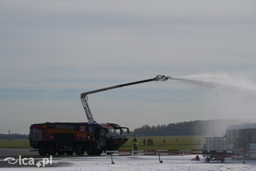 Tak wyglądały ćwiczenia na wrocławskim lotnisku