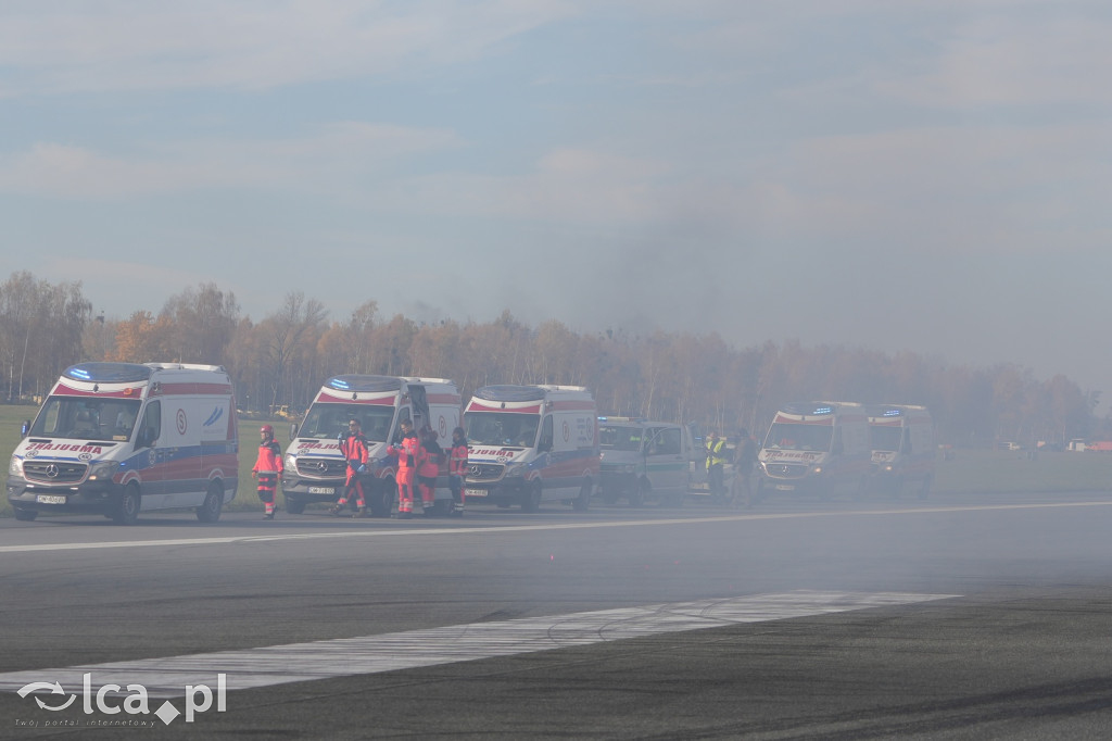 Tak wyglądały ćwiczenia na wrocławskim lotnisku