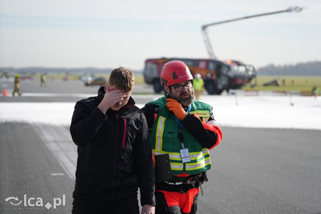 Tak wyglądały ćwiczenia na wrocławskim lotnisku