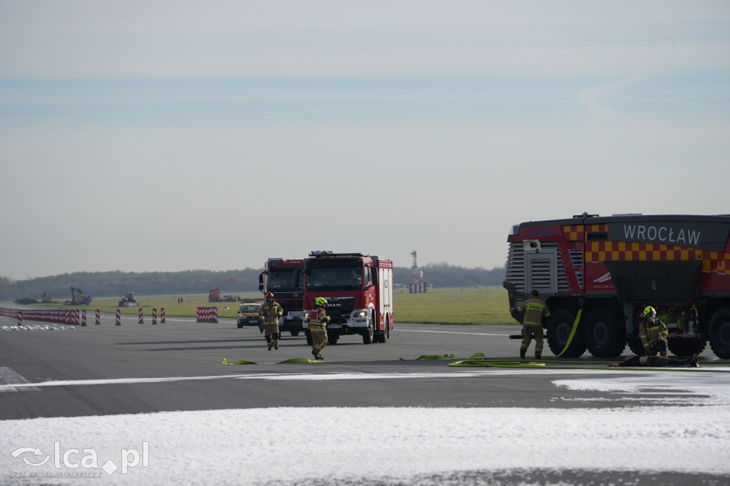 Tak wyglądały ćwiczenia na wrocławskim lotnisku